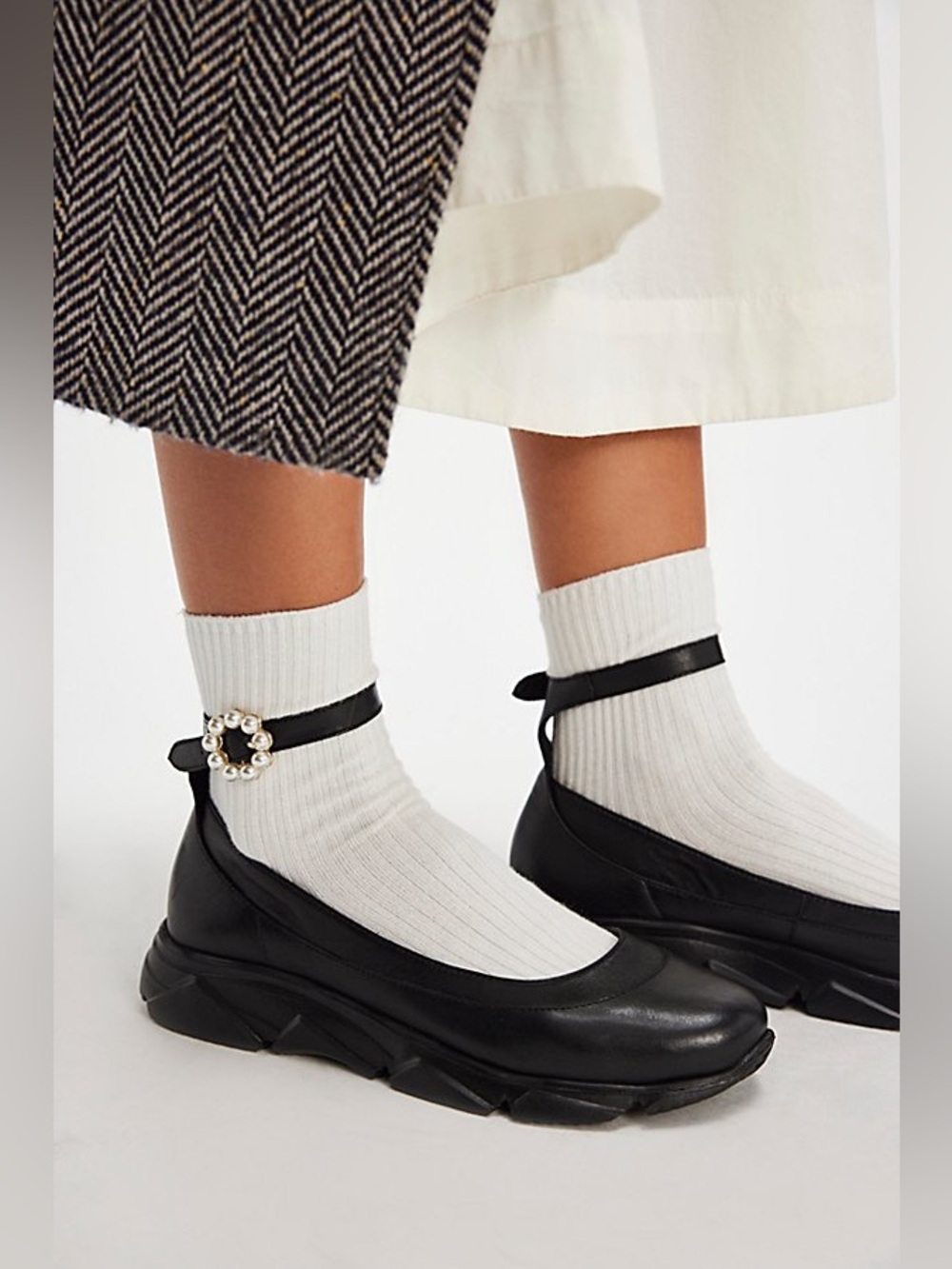 Free People Adventure Ballet Sneakers Black Mary Jane Flats with Ankle Strap 8.5
